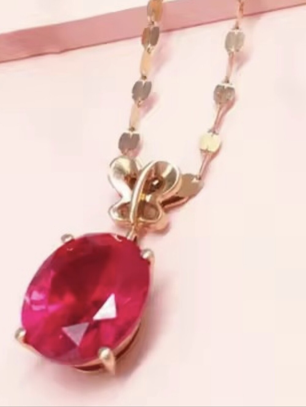 Ruby NECKLACE 14kgold Plated Rose Gold Necklace